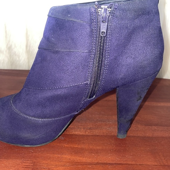 Fioni Purple Faux Suede Ankle Boots Retro Y2K Whimsigoth Booties Size 9 - Picture 5 of 8
